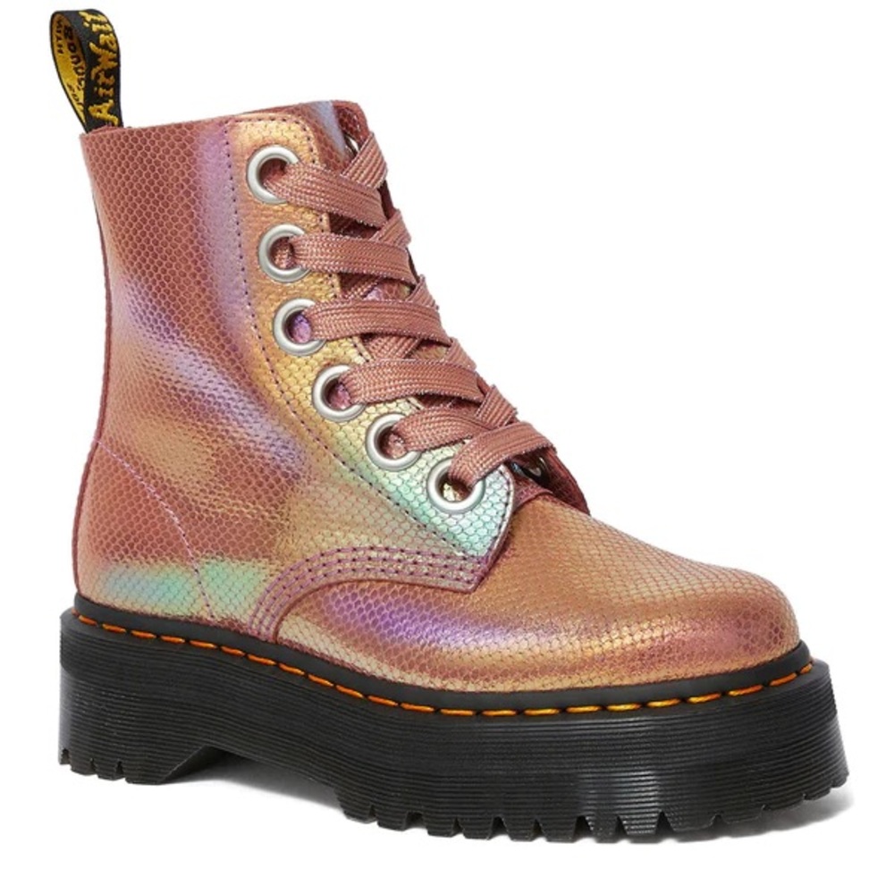 Molly Pink iridescent platform Doc Martens